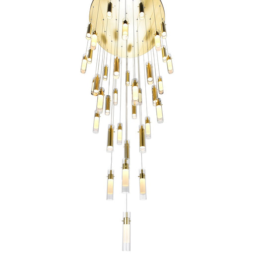 CWI Lighting Olinda Chandelier, Satin Gold/Clear