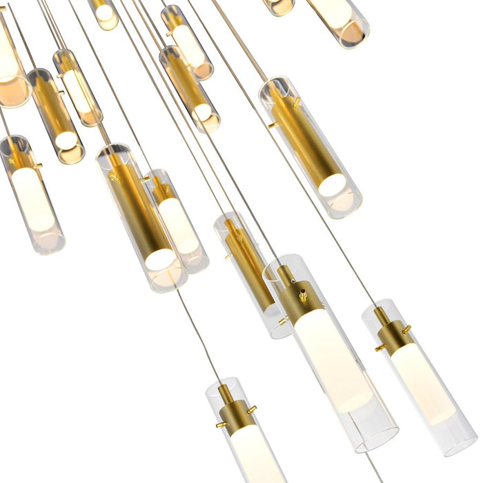 CWI Lighting Olinda Chandelier, Satin Gold/Clear