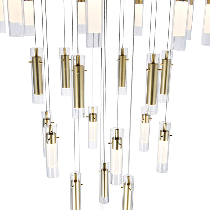 CWI Lighting Olinda Chandelier, Satin Gold/Clear