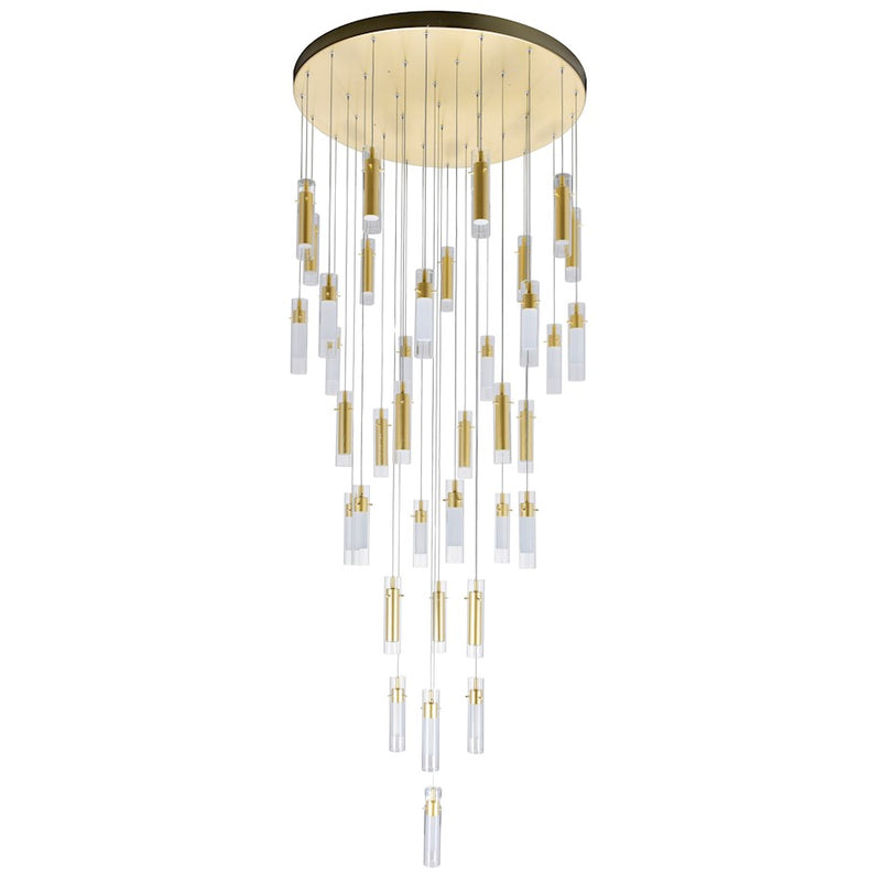 CWI Lighting Olinda Chandelier, Satin Gold/Clear