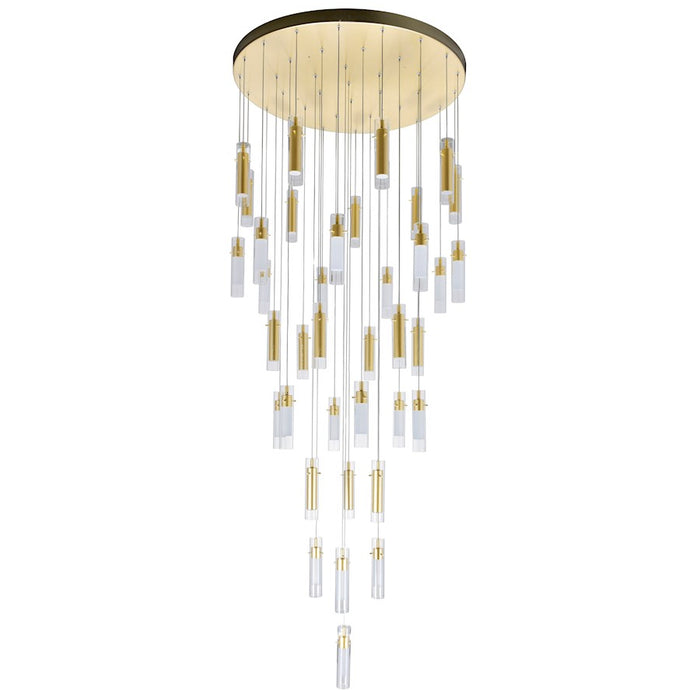 CWI Lighting Olinda Chandelier, Satin Gold/Clear