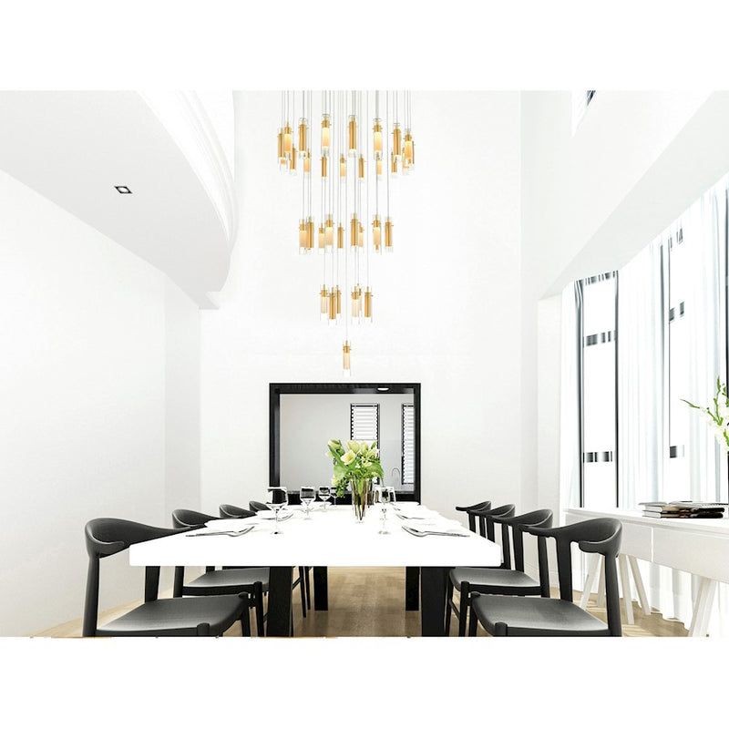 CWI Lighting Olinda Chandelier, Satin Gold/Clear