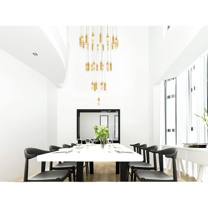 CWI Lighting Olinda Chandelier, Satin Gold/Clear