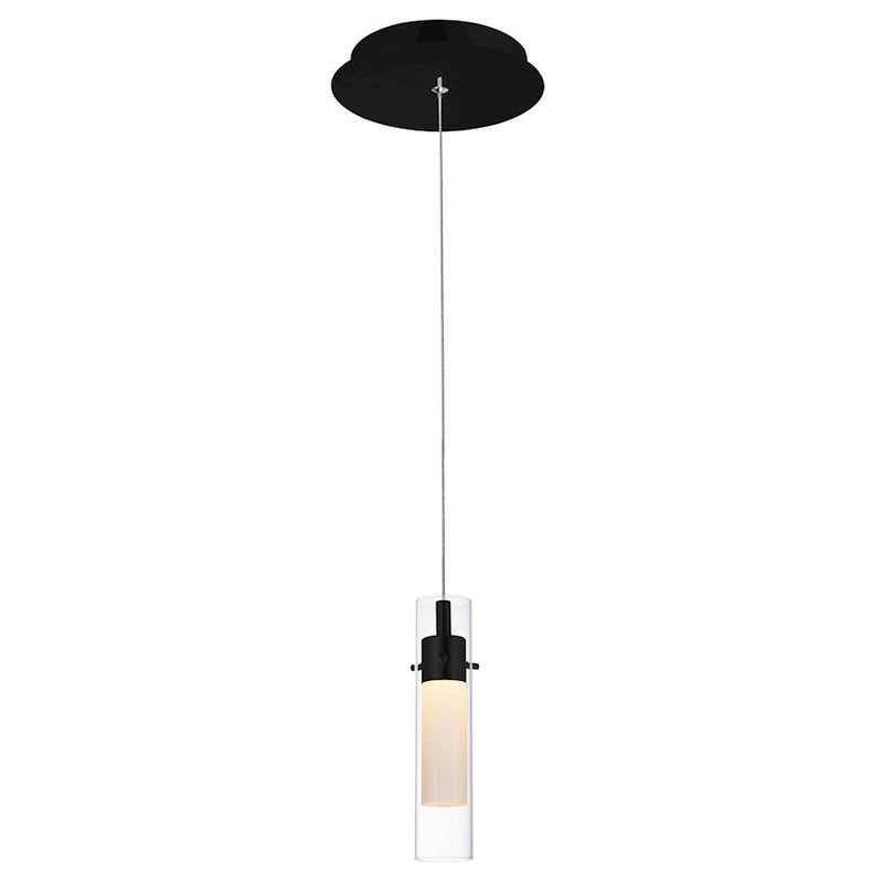 CWI Lighting Olinda Mini Pendant, Black/Clear