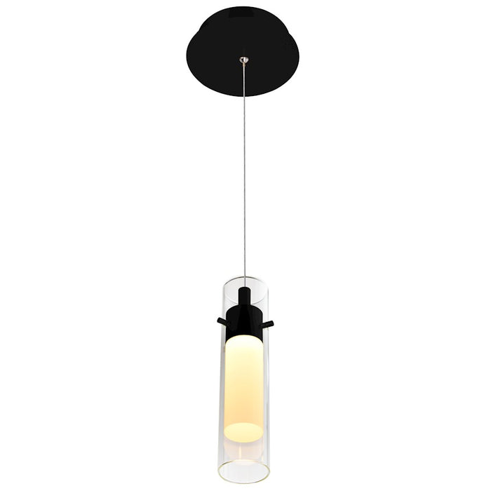 CWI Lighting Olinda Mini Pendant, Black/Clear