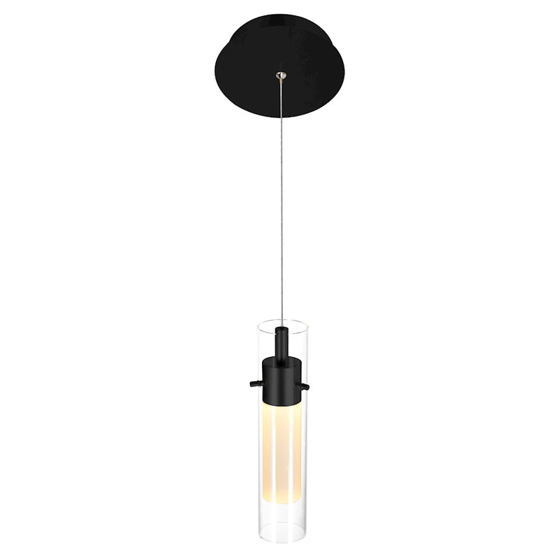 CWI Lighting Olinda Mini Pendant, Black/Clear