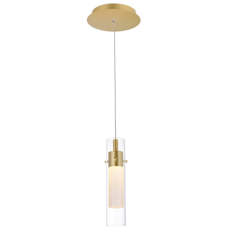 CWI Lighting Olinda Mini Pendant, Satin Gold/Clear