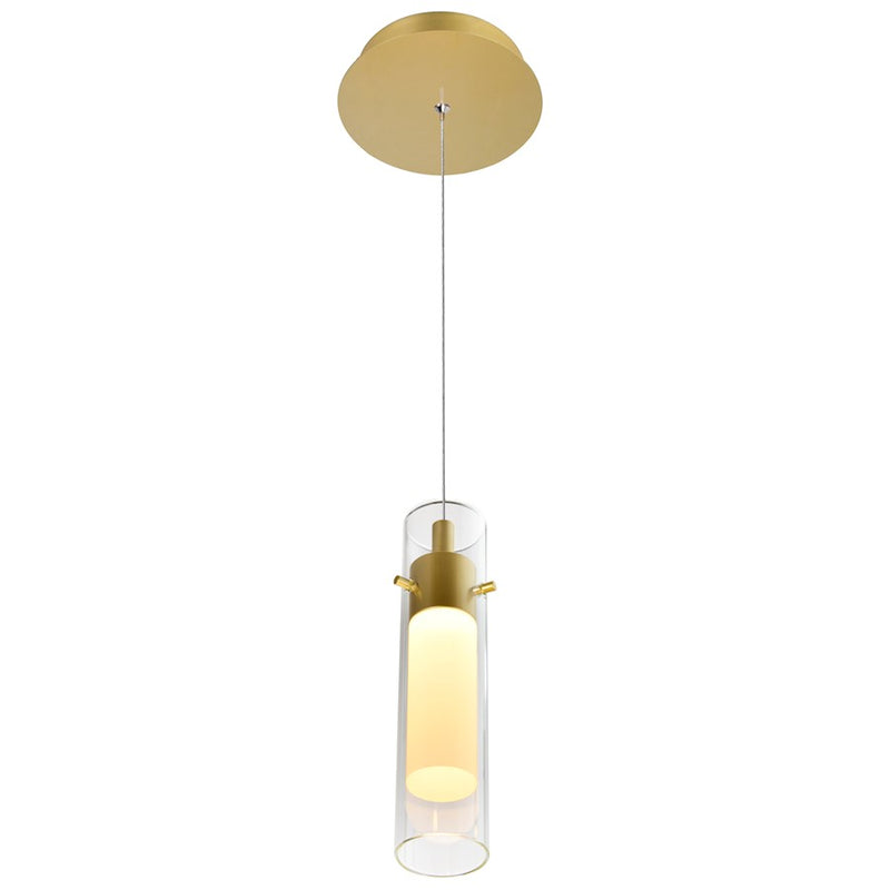CWI Lighting Olinda Mini Pendant, Satin Gold/Clear