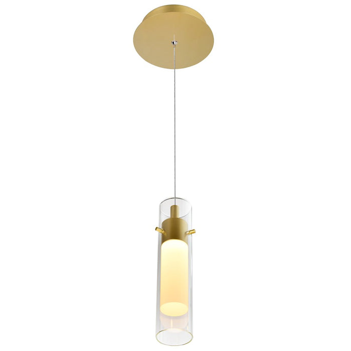 CWI Lighting Olinda Mini Pendant, Satin Gold/Clear