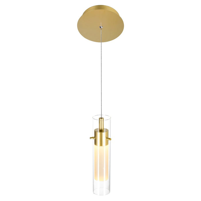 CWI Lighting Olinda Mini Pendant, Satin Gold/Clear
