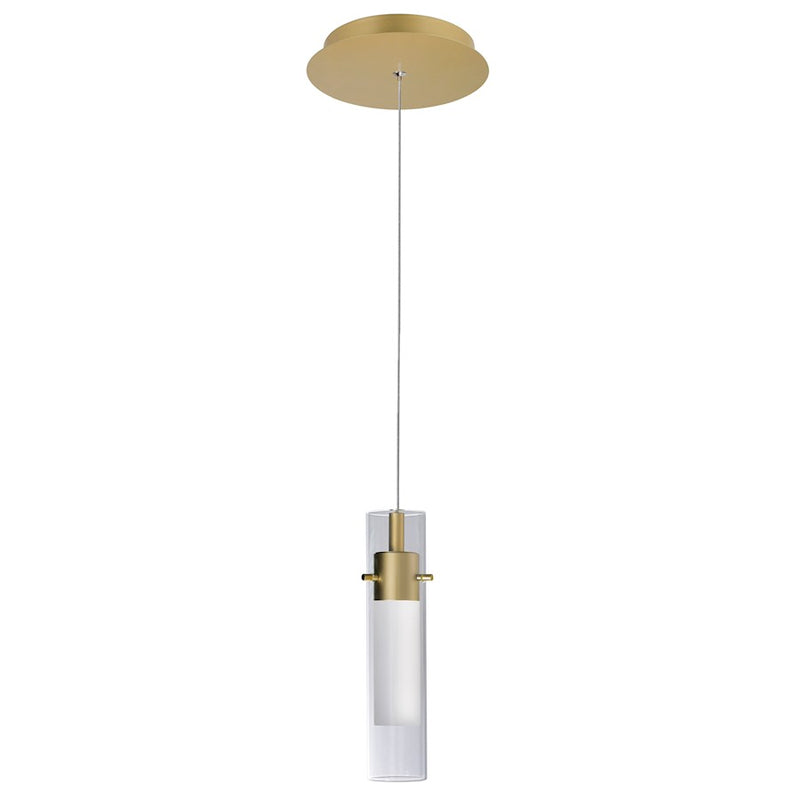 CWI Lighting Olinda Mini Pendant, Satin Gold/Clear