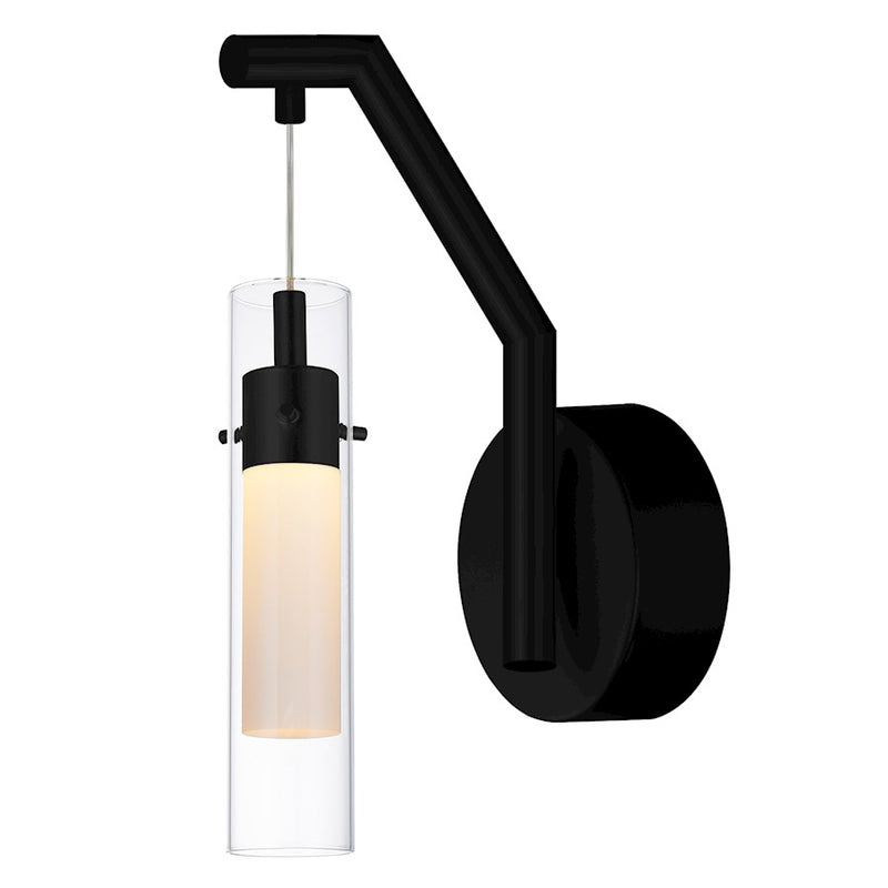CWI Lighting Olinda Wall Light, Black/Clear