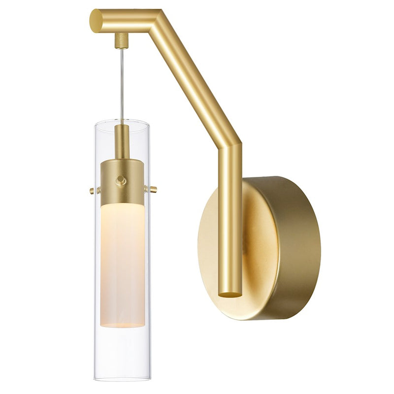 CWI Lighting Olinda Wall Light, Satin Gold/Clear