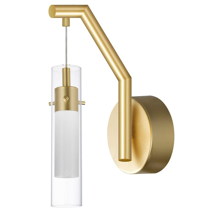 CWI Lighting Olinda Wall Light, Satin Gold/Clear