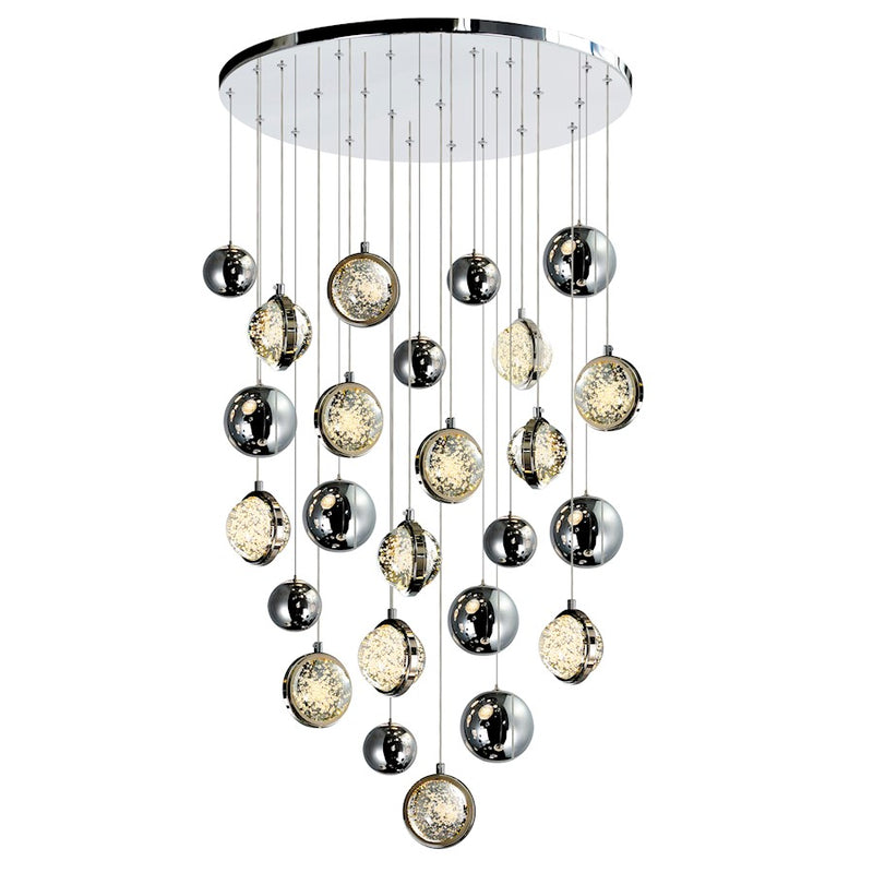 CWI Lighting Salvador 24" Chandelier, Polished Nickel