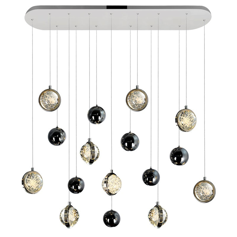 CWI Lighting Salvador 40" Chandelier, Polished Nickel