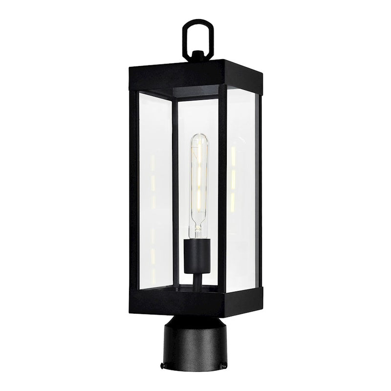 CWI Lighting Windsor 1 Light Outdoor Lantern Head, Black/Clear