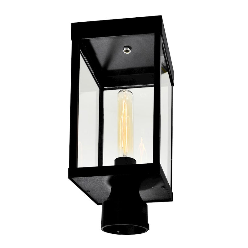 CWI Lighting Windsor 1 Light Outdoor Lantern Head, Black/Clear