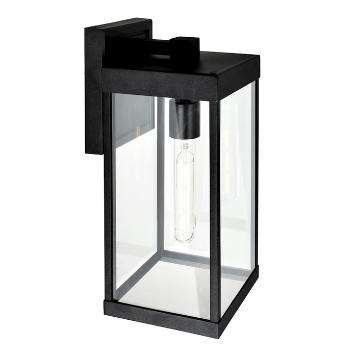 CWI Lighting Windsor 1 Light 6" Outdoor Wall Light, Black/Clear