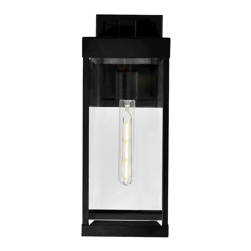 CWI Lighting Windsor 1 Light 6" Outdoor Wall Light, Black/Clear