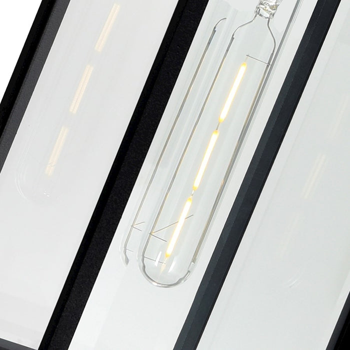 CWI Lighting Windsor 1 Light 6" Outdoor Wall Light, Black/Clear