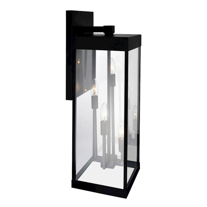CWI Lighting Windsor 4 Light Outdoor Wall Light, Black/Clear