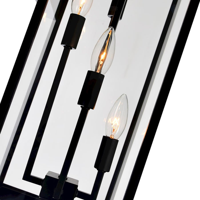 CWI Lighting Windsor 4 Light Outdoor Wall Light, Black/Clear
