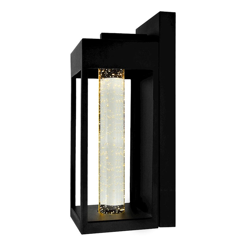 CWI Lighting Rochester 5" Outdoor Wall Light, Black/Clear