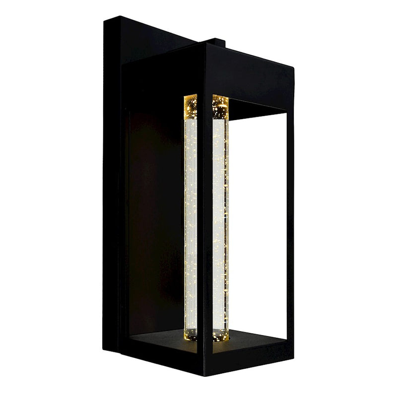 CWI Lighting Rochester 5" Outdoor Wall Light, Black/Clear