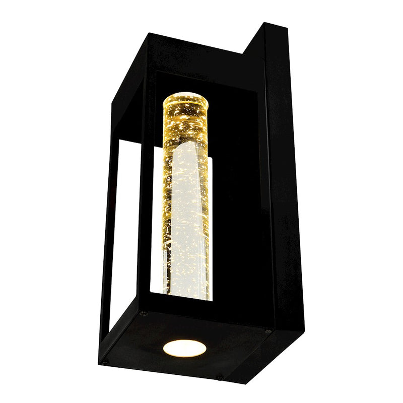 CWI Lighting Rochester 5" Outdoor Wall Light, Black/Clear