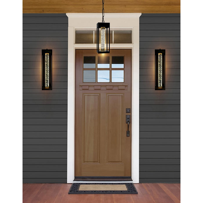 CWI Lighting Rochester Outdoor Wall Light, Black/Clear