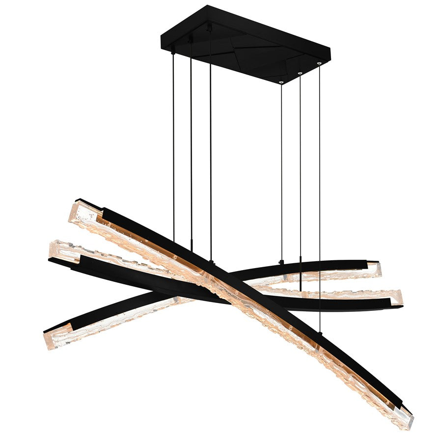 CWI Lighting Saber Integrated LED 50" Chandelier, Black
