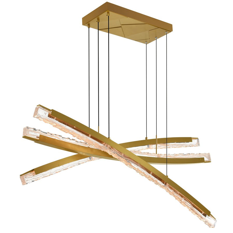 CWI Lighting Saber Integrated LED 50" Chandelier, Brass