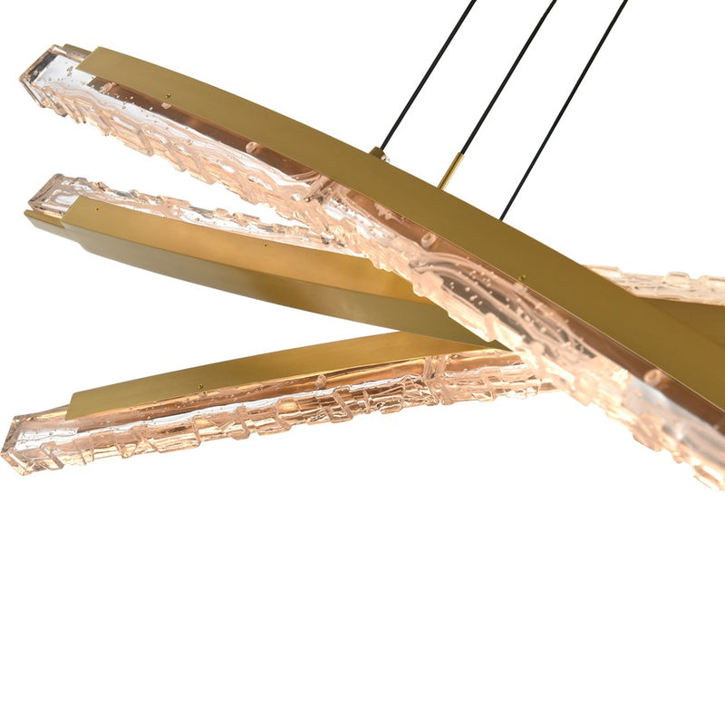 CWI Lighting Saber Integrated LED 50" Chandelier, Brass