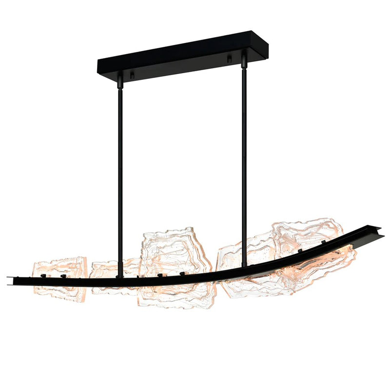 CWI Lighting Arcus LED 50" Black Chandelier/Handcrafted Glass