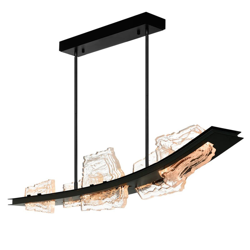 CWI Lighting Arcus LED 50" Black Chandelier/Handcrafted Glass