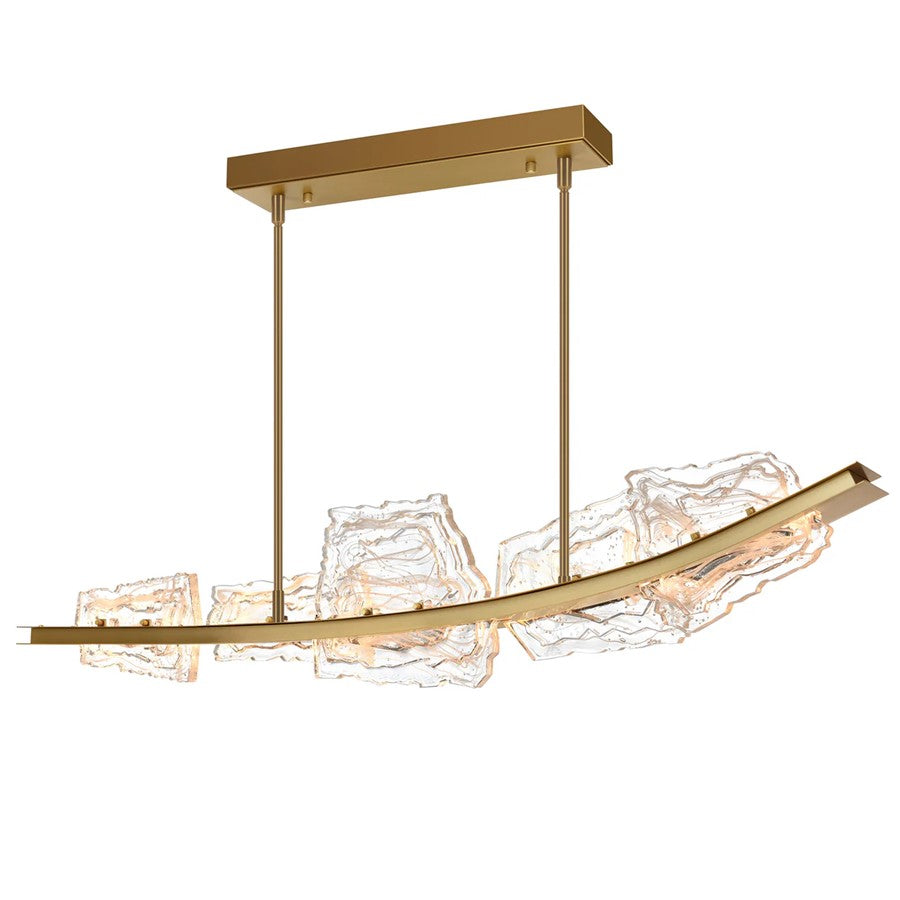 CWI Lighting Arcus LED 50" Brass Chandelier/Handcrafted Glass