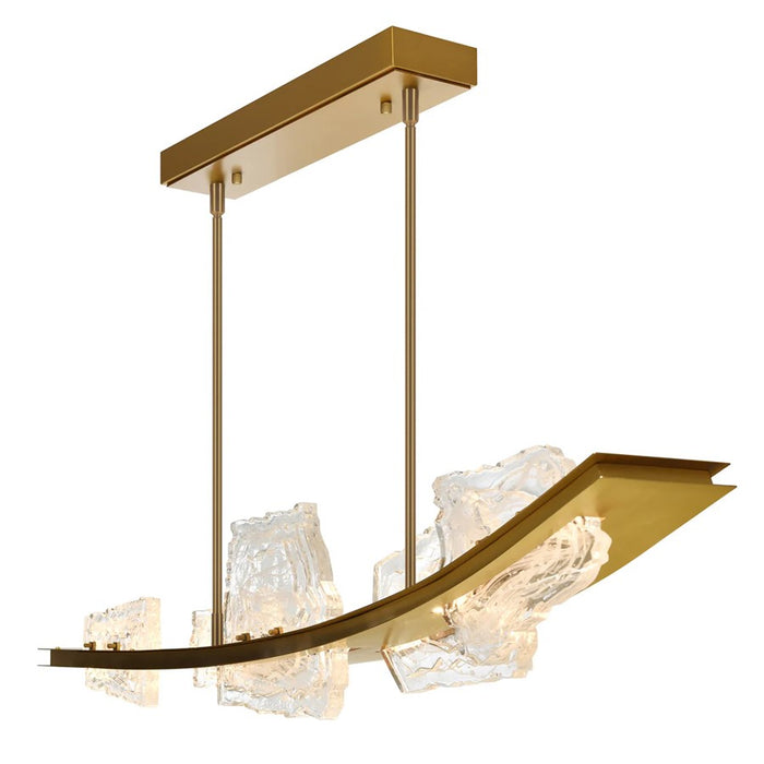 CWI Lighting Arcus LED 50" Brass Chandelier/Handcrafted Glass