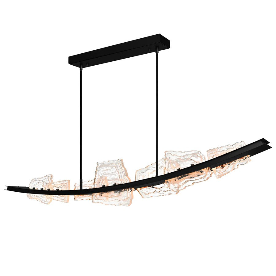 CWI Lighting Arcus LED 70" Black Chandelier/Handcrafted Glass
