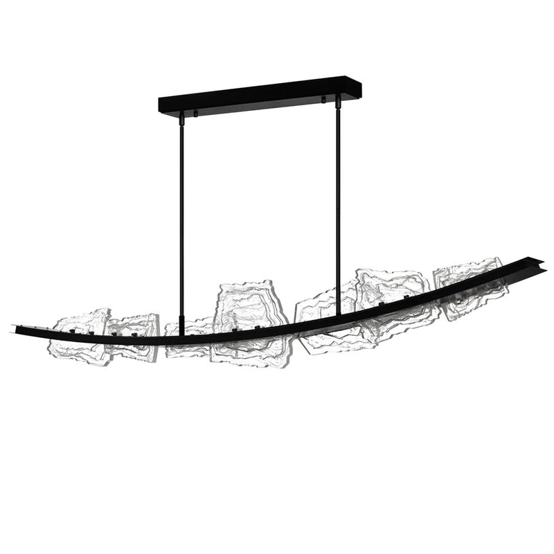 CWI Lighting Arcus LED 70" Black Chandelier/Handcrafted Glass