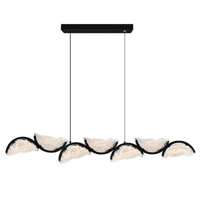 CWI Lighting Moon Integrated LED 54" Chandelier, Black - 1715P54-7-101