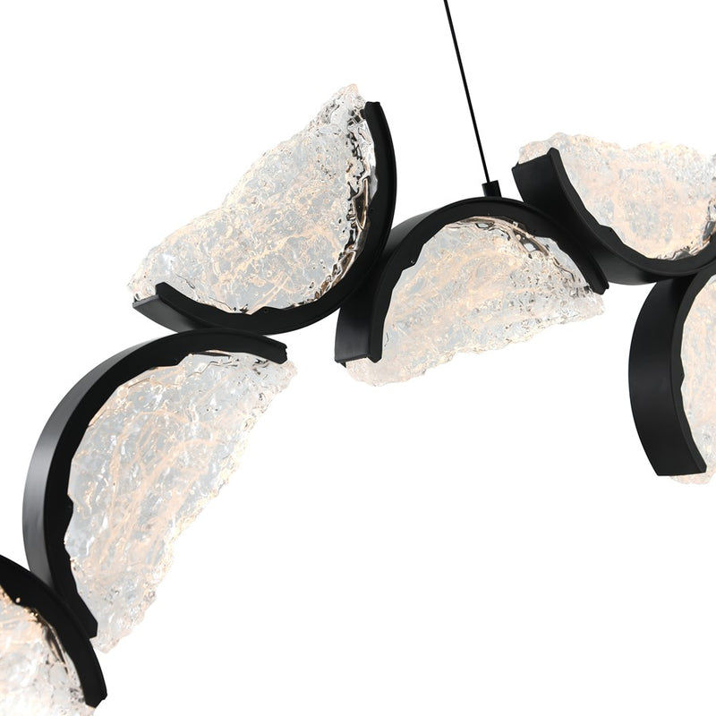 CWI Lighting Moon Integrated LED 54" Chandelier, Black
