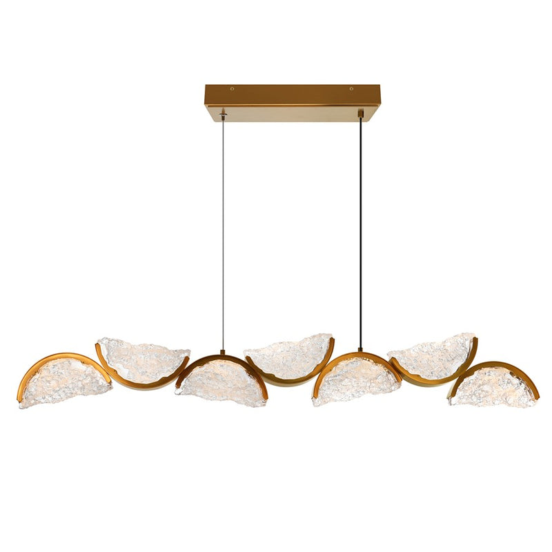 CWI Lighting Moon Integrated LED 54" Chandelier, Brass