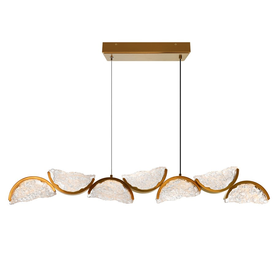 CWI Lighting Moon Integrated LED 54" Chandelier, Brass