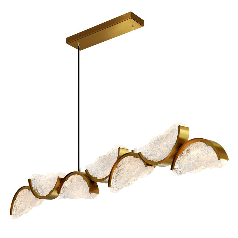 CWI Lighting Moon Integrated LED 54" Chandelier, Brass