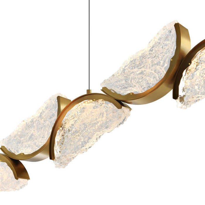 CWI Lighting Moon Integrated LED 54" Chandelier, Brass