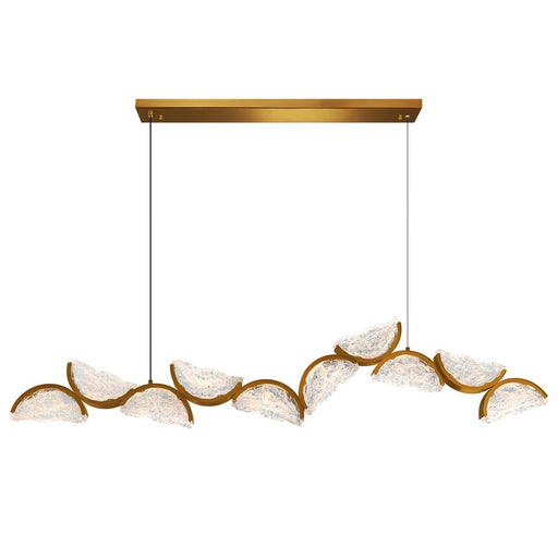 CWI Lighting Moon Integrated LED 70" Chandelier, Brass