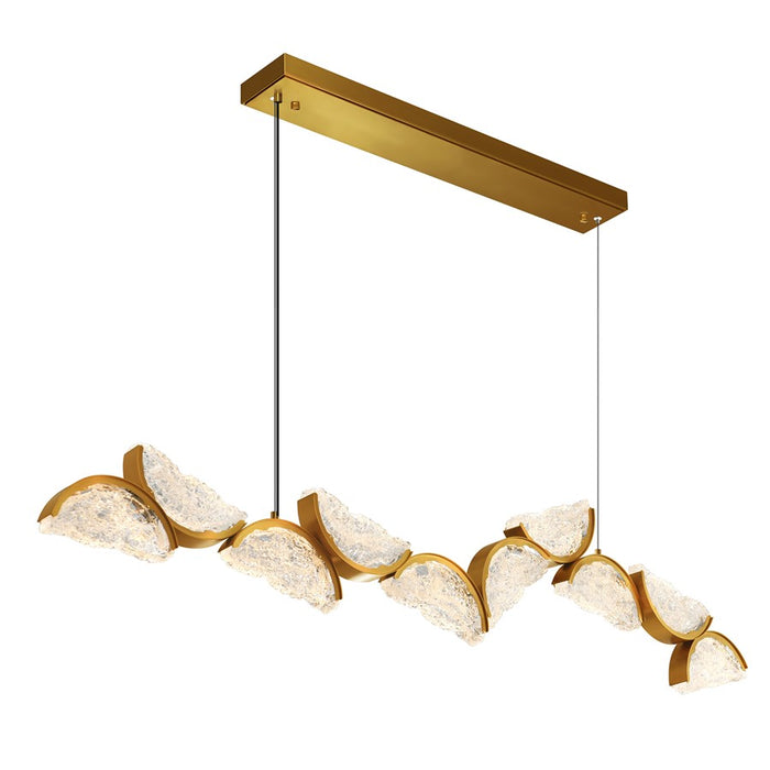 CWI Lighting Moon Integrated LED 70" Chandelier, Brass