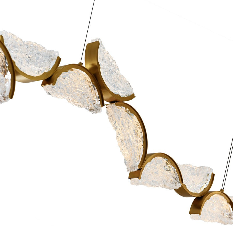 CWI Lighting Moon Integrated LED 70" Chandelier, Brass