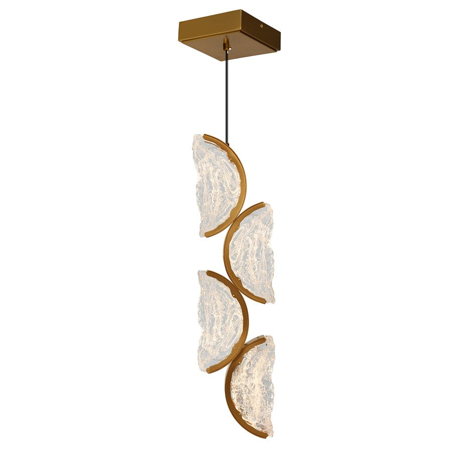 CWI Lighting Moon Integrated LED 8" Mini Pendant, Brass